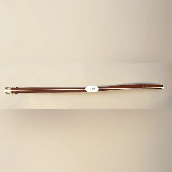 Authentic YSL Yves Saint Laurent Womens Belt 36 Inch 90 Cm Brown Leather Gold - Picture 16 of 16